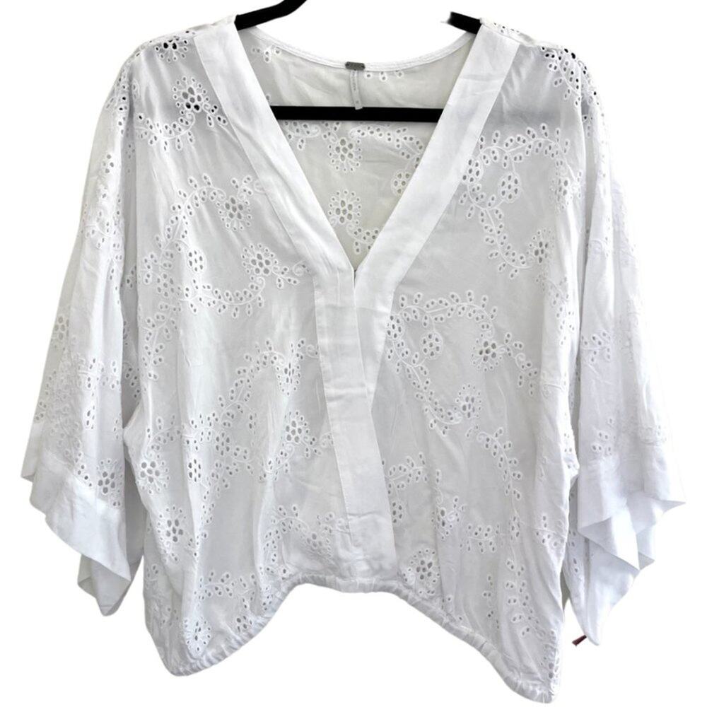 YFB Young Fabulous & Broke white eyelet top size MEDIUM - Picture 2 of 13